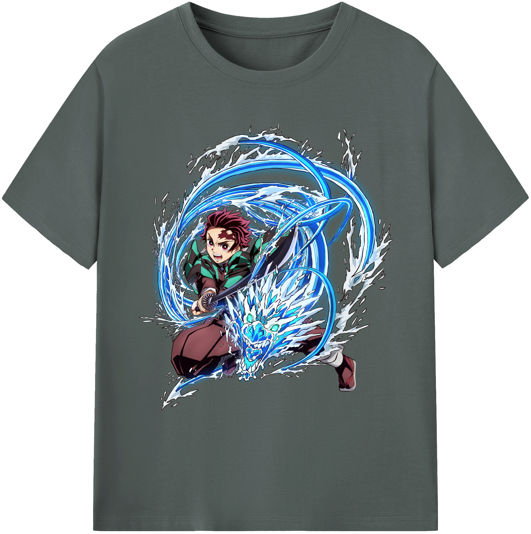 （画像用） 鬼滅の刃 竈門 炭治郎／かまど たんじろう Kamado Tanjirou 綿100％ メンズ半袖Tシャツ｜肌触りやわらか＆通気性